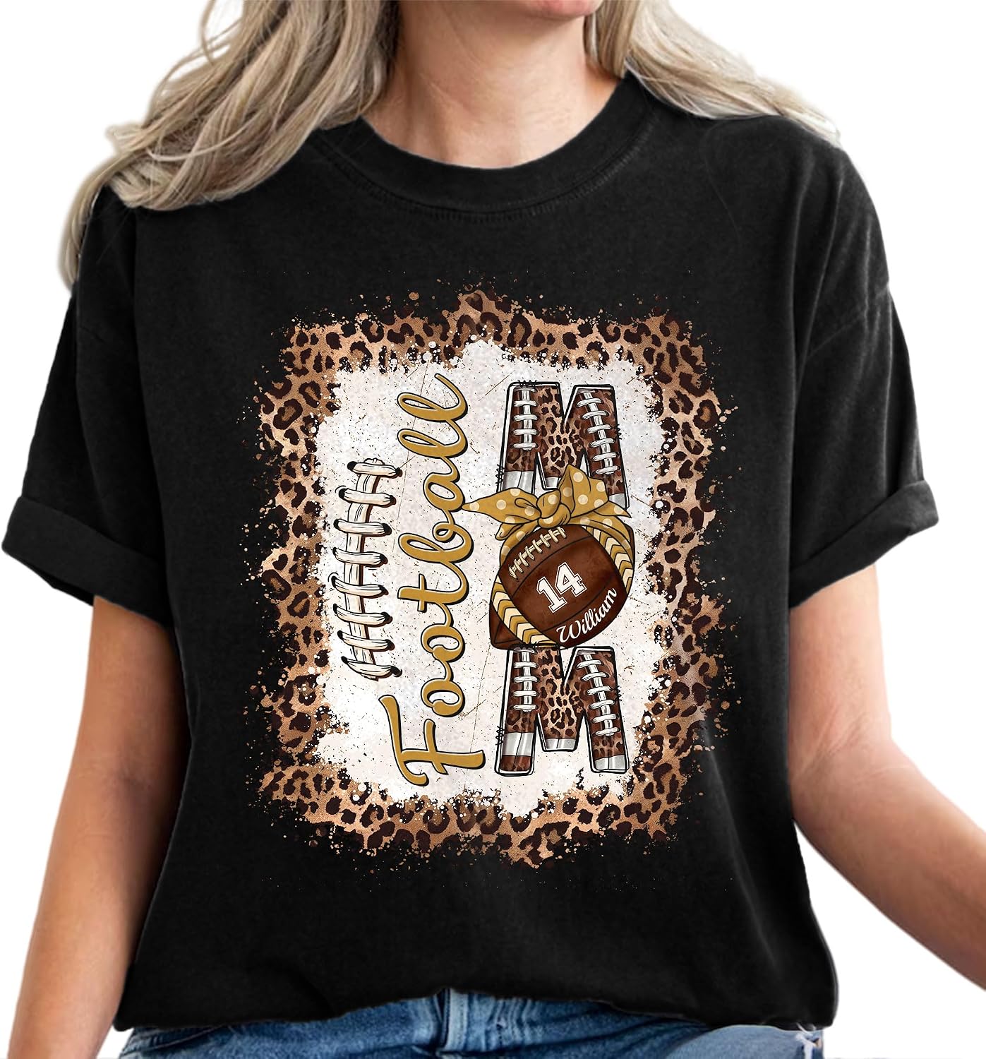 Football Mom Shirts for Women, Personalized Football Mom Shirts, Custom Football Mom Shirt, Football Shirt
