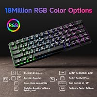 Dierya DK63 Vezeték Nélküli Mechanikus Gamer Billentyűzet, 60% Kompakt, RGB Háttérvilágítás, Bluetooth/2.4G/USB-C, Lineáris Piros Kapcsoló 5