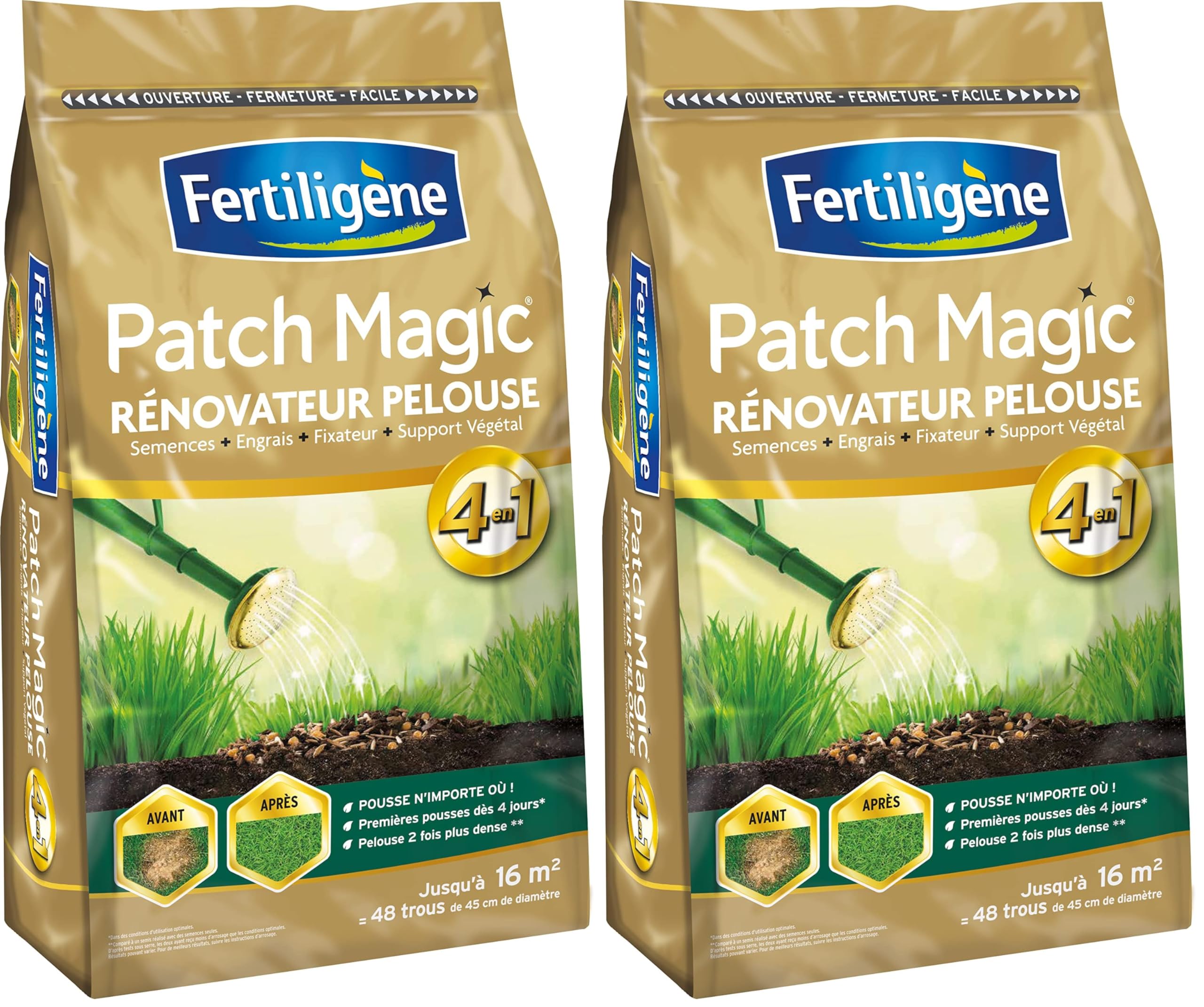 Patch Magic FERTILIGENE élimine les trous du gazon dès 4 jours