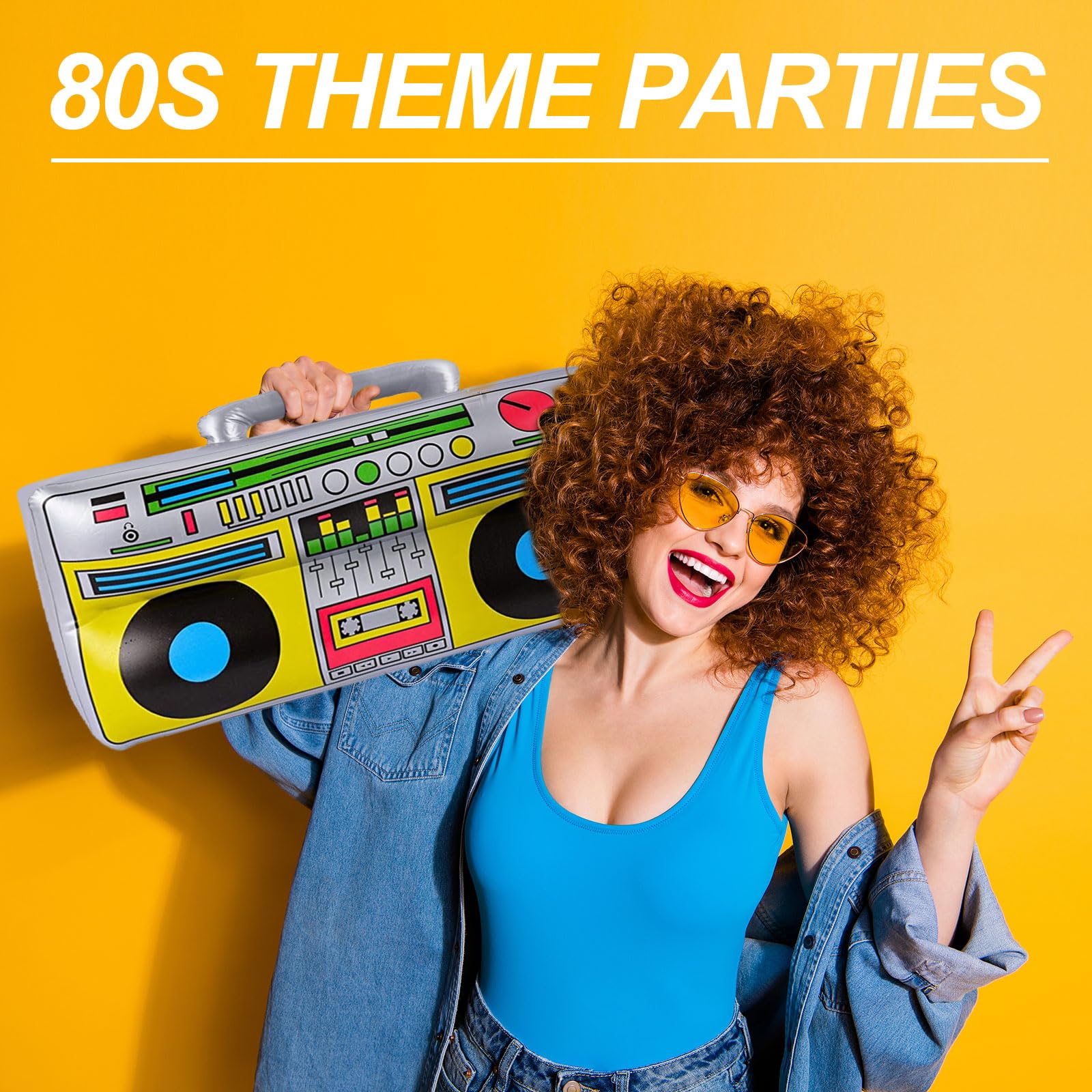UILYNIU 3 Pcs Inflatable Boom Box, Inflatable Retro Mobile Phone, Inflatable Party Decorations Favors - Image 3