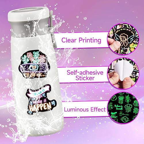 Miniatura 2 de 51 calcomanías motivacionales para botellas de agua de neón que brillan en la oscuridad, citas inspiradoras estéticas para adultos, vinilo