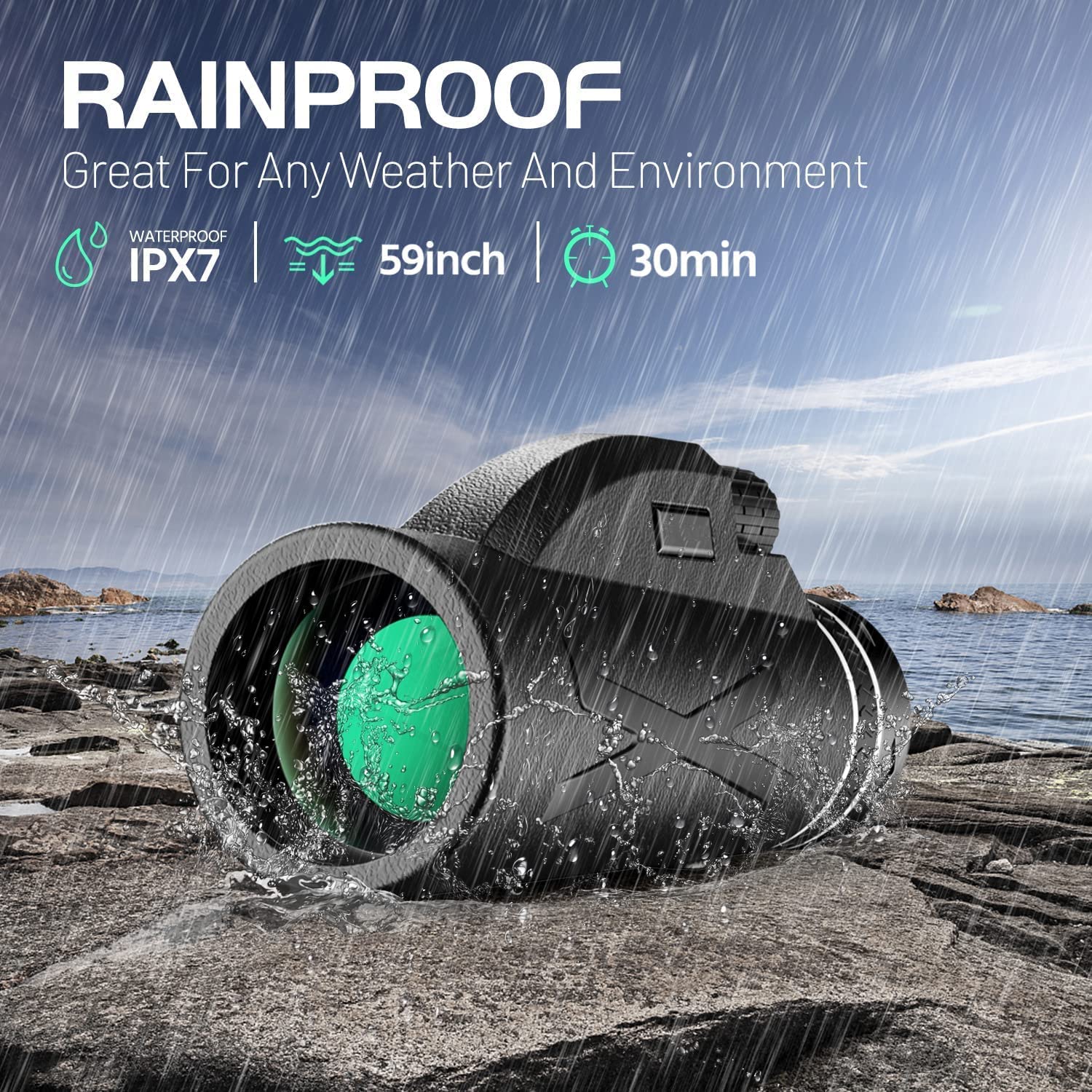 80X100 Zoom 50000M Hd Bak4 Binocolo Portatile Potente Telescopio Professionale A Lungo Raggio Cannocchiale Monoculare Set Antipioggia