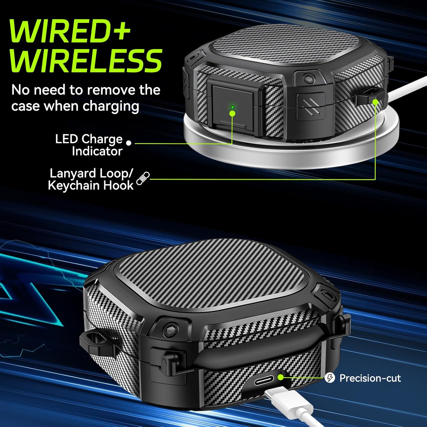 for SHOKZ OpenFit 2 Case 【Secure Lock Design】, Shock Protective Hard Cases Compatible with SHOKZ OpenFit 2 Open-Ear Headphones Case Cover with Keychain & Cleaning Kit - Image 6