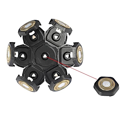 Miniatura 4 de Cabezales de repuesto para afeitadora de 5 cuchillas para hombres calvos, afeitadora eléctrica fácil de limpiar con cubierta de cuchilla