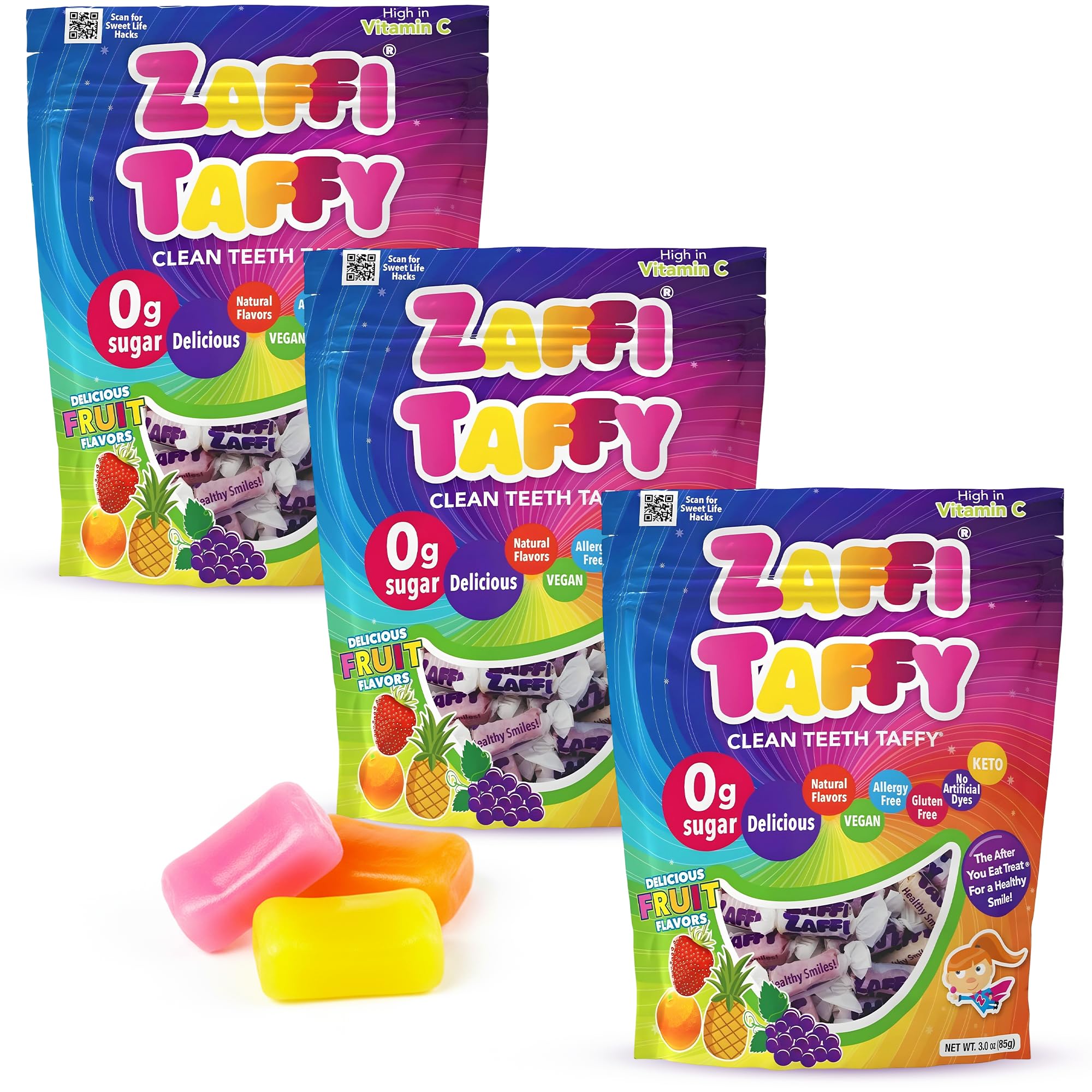Amazon.com : Zaffi Taffy Sugar Free Candy - Dye Free, Keto