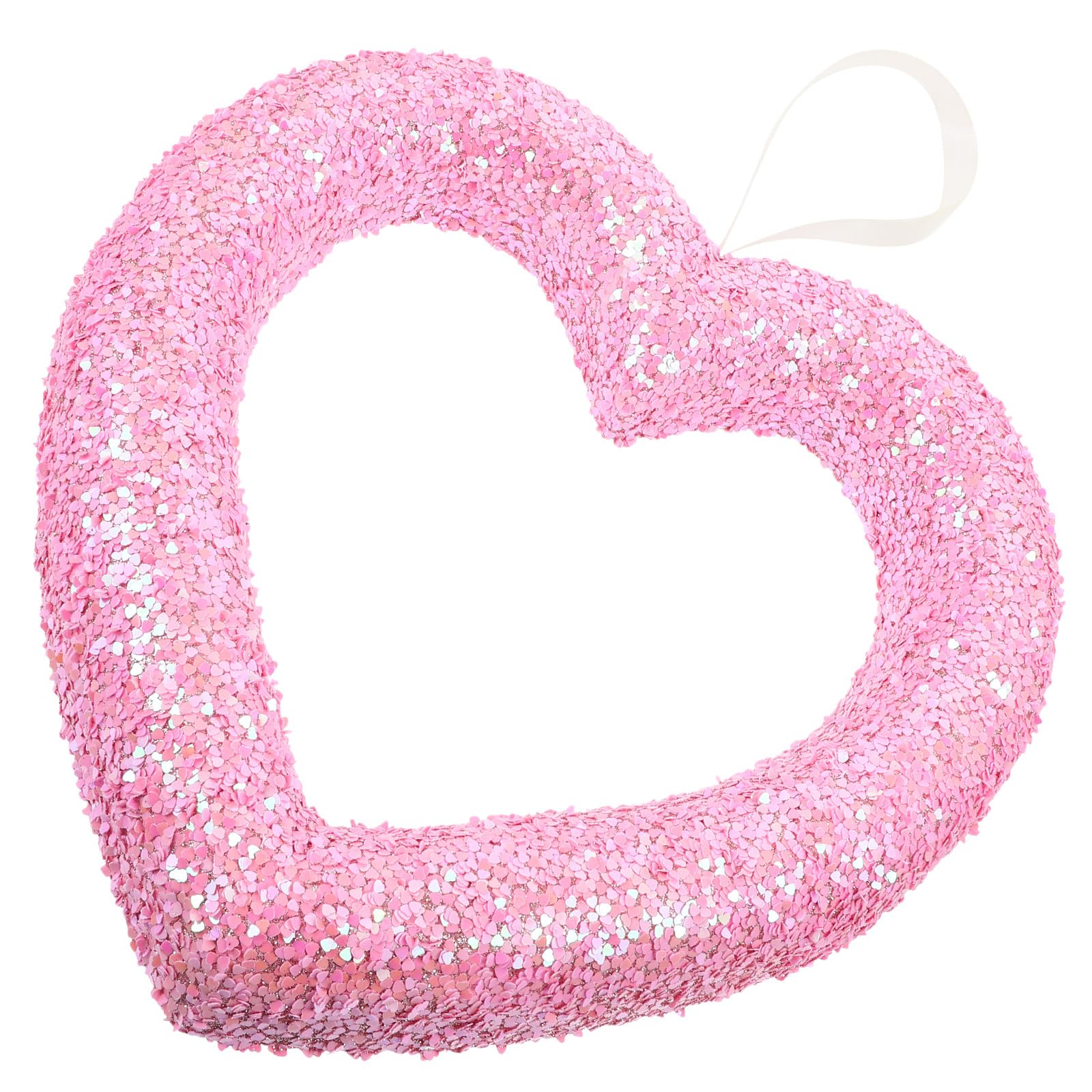 Colgante de Corazón Hueco de 30 Cm en Color Rosa para Decoración Colgante de Pared de San Valentín, Decoración de Fiesta y Banquete, Accesorio Decorativo de Espuma y Plástico