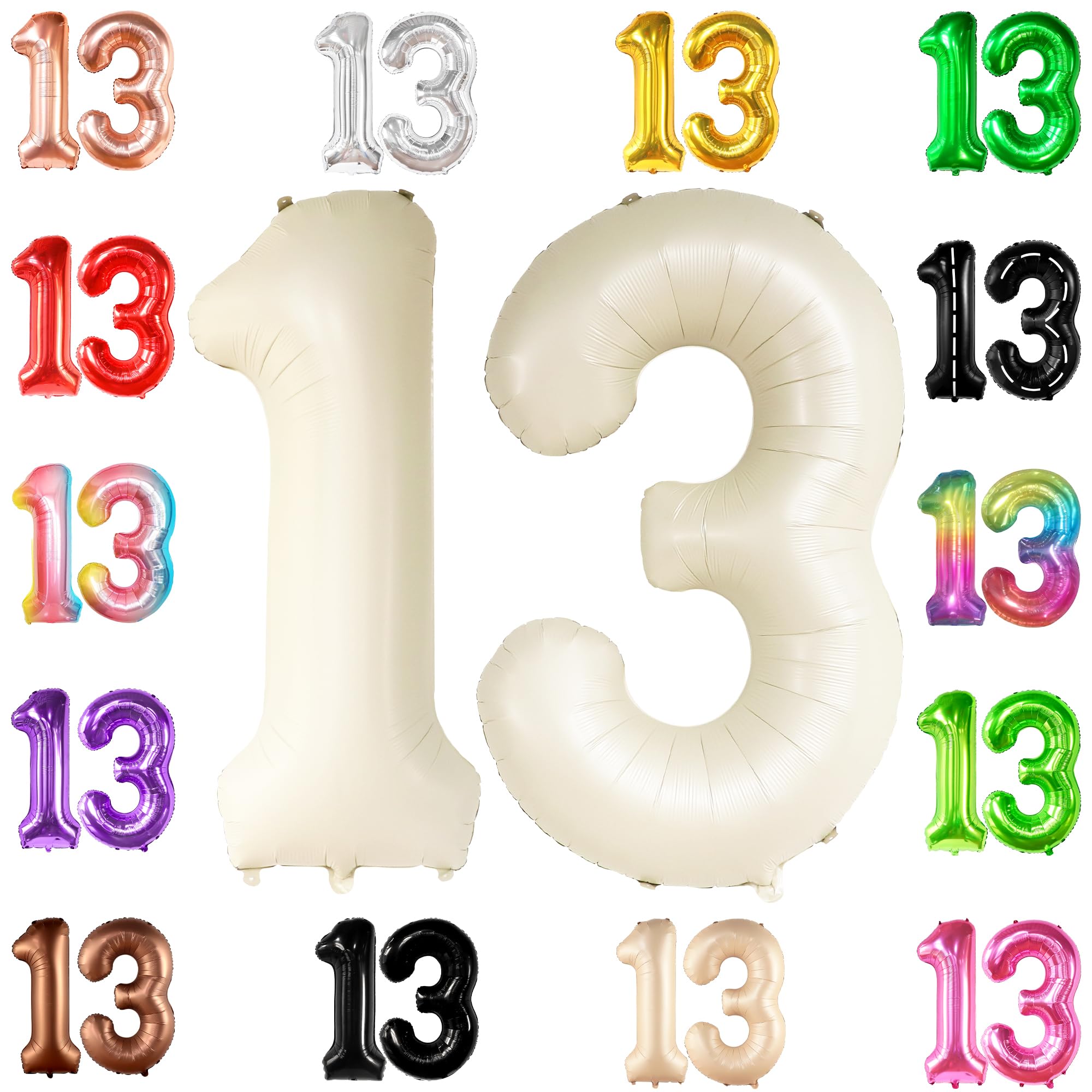 Amazon.com: KatchOn, Gaint Cream White 13 Balloon Numbers - 40