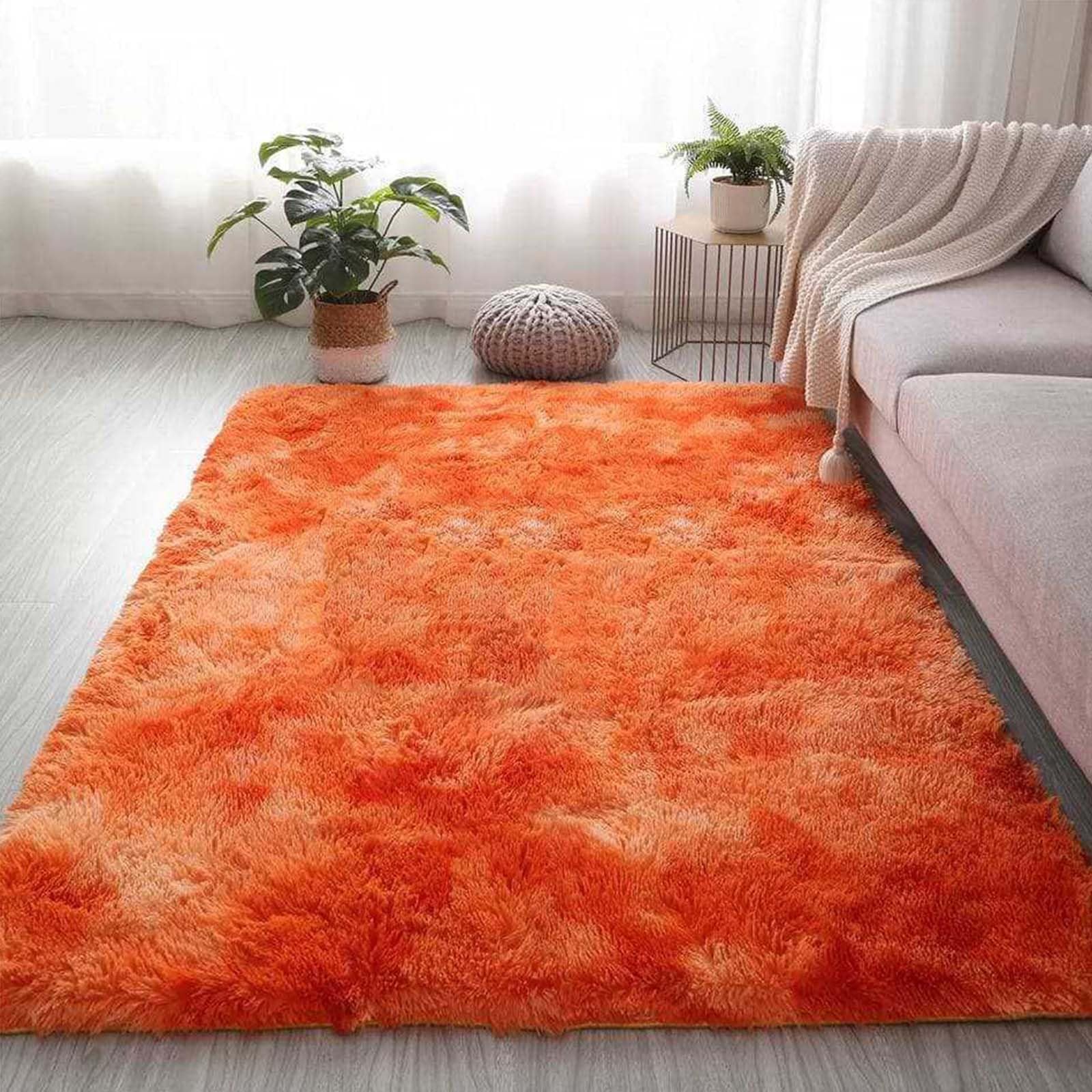 Tapis chambre doux orange pour pépinière et coin jeux de bébé