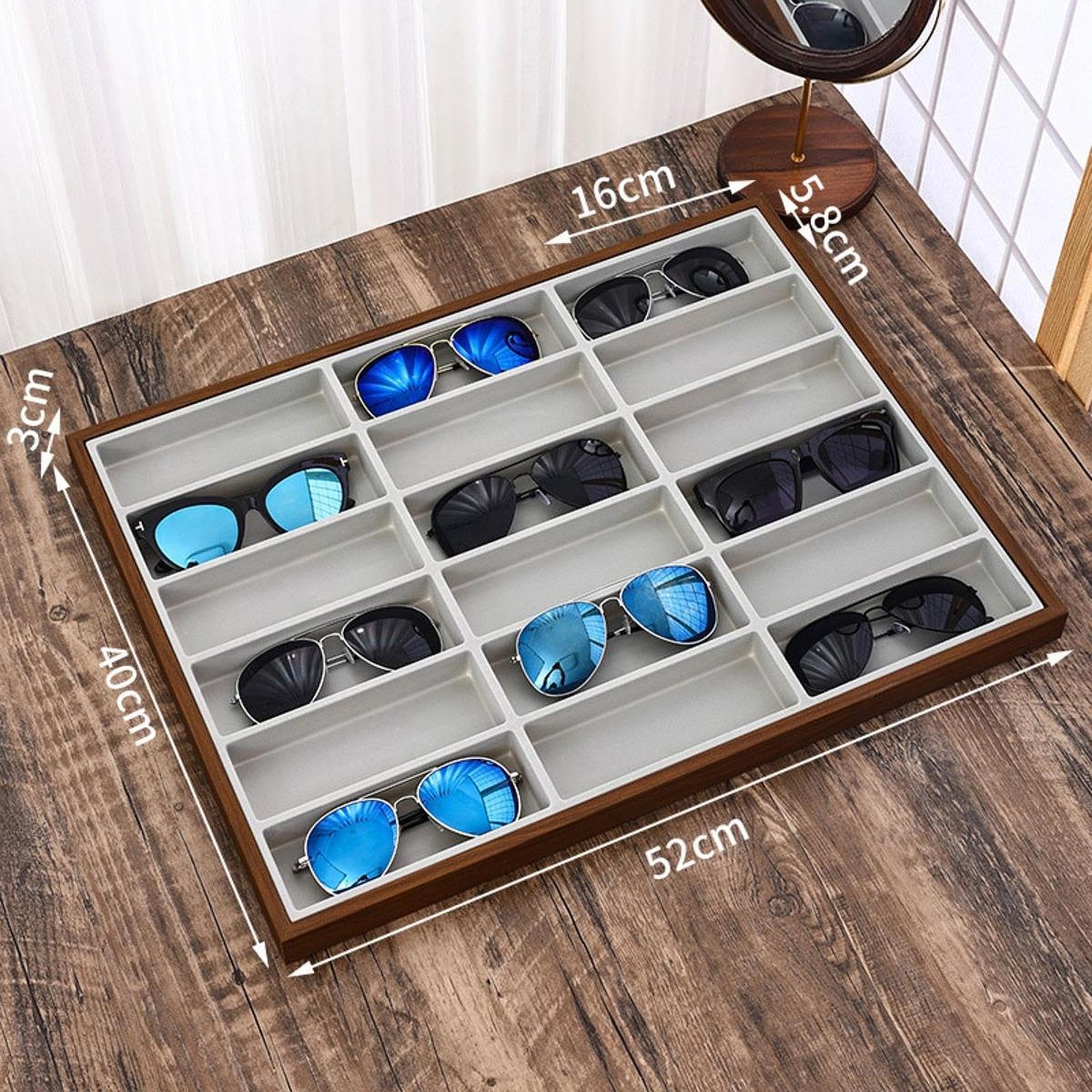 Bandeja Expositora de Gafas, Caja de Almacenamiento Portátil para Gafas para Tienda, Sala de Estar Y Hogar.