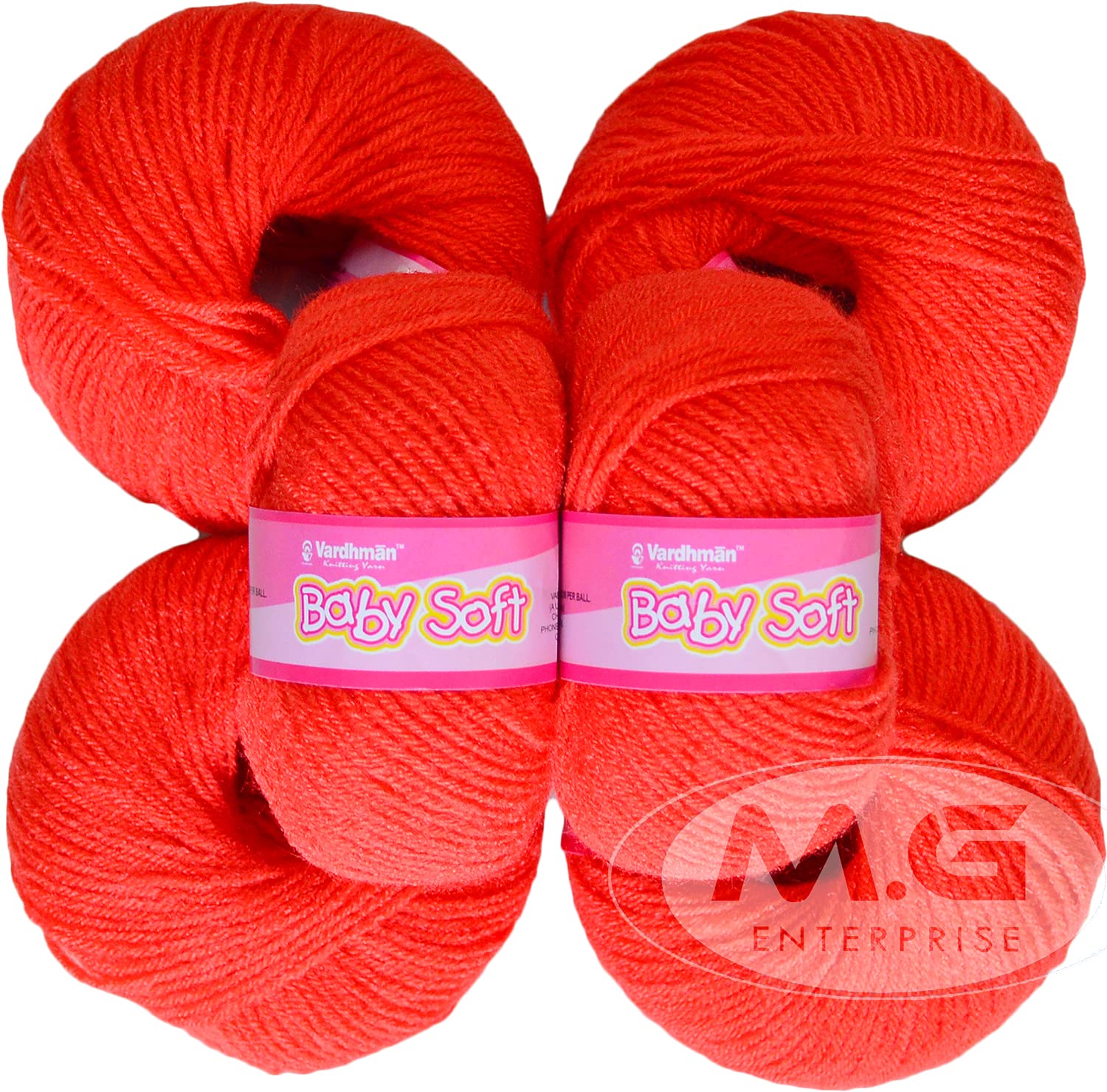 Vard hman 100% Acrylic Wool Candy Red (6 pc) Baby Wool Wool Ball Hand Knitting Wool/Art Craft Soft Fingering Crochet Hook Yarn, Needle Knitting Yarn Thread Dye ZD