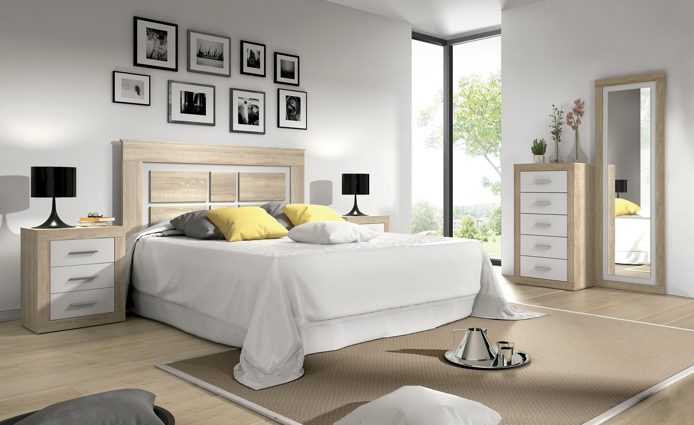 Shiito | Modelo Aspen B - Composición de Dormitorio Cambria-Blanco