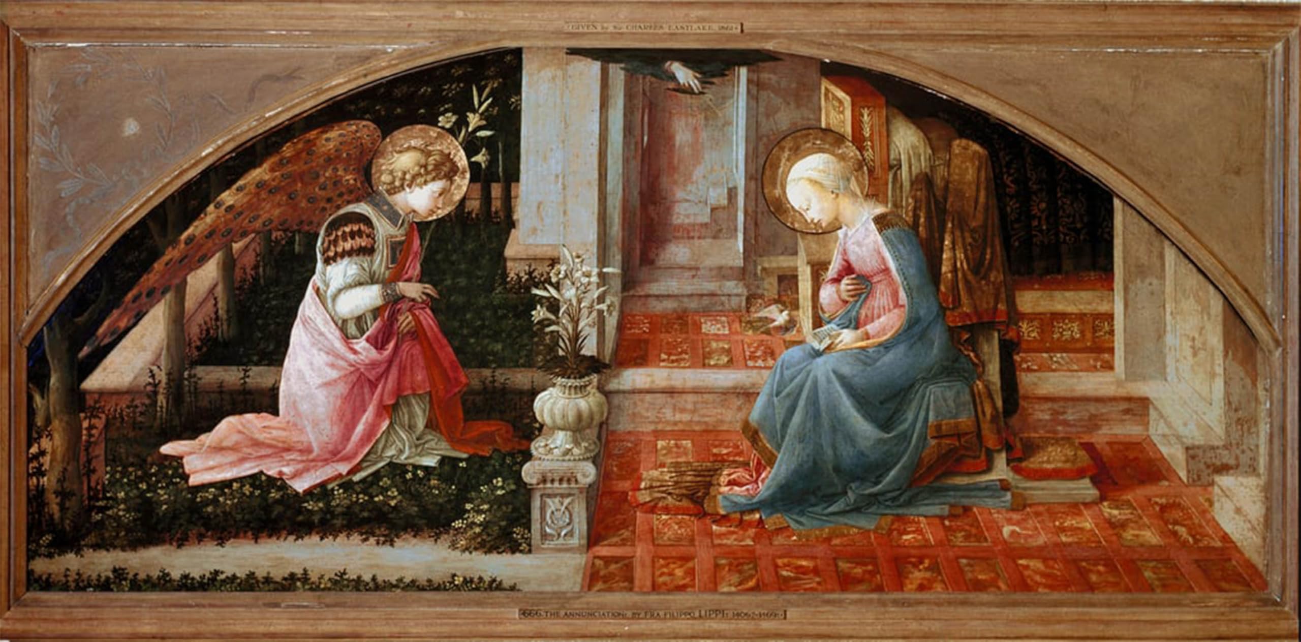 POSTERIIk Vintage Art Print Images Pictures Print Annunciation Painting by Fra Filippo Lippi Modern Colour Posters for Office Home Decor 60x90cm