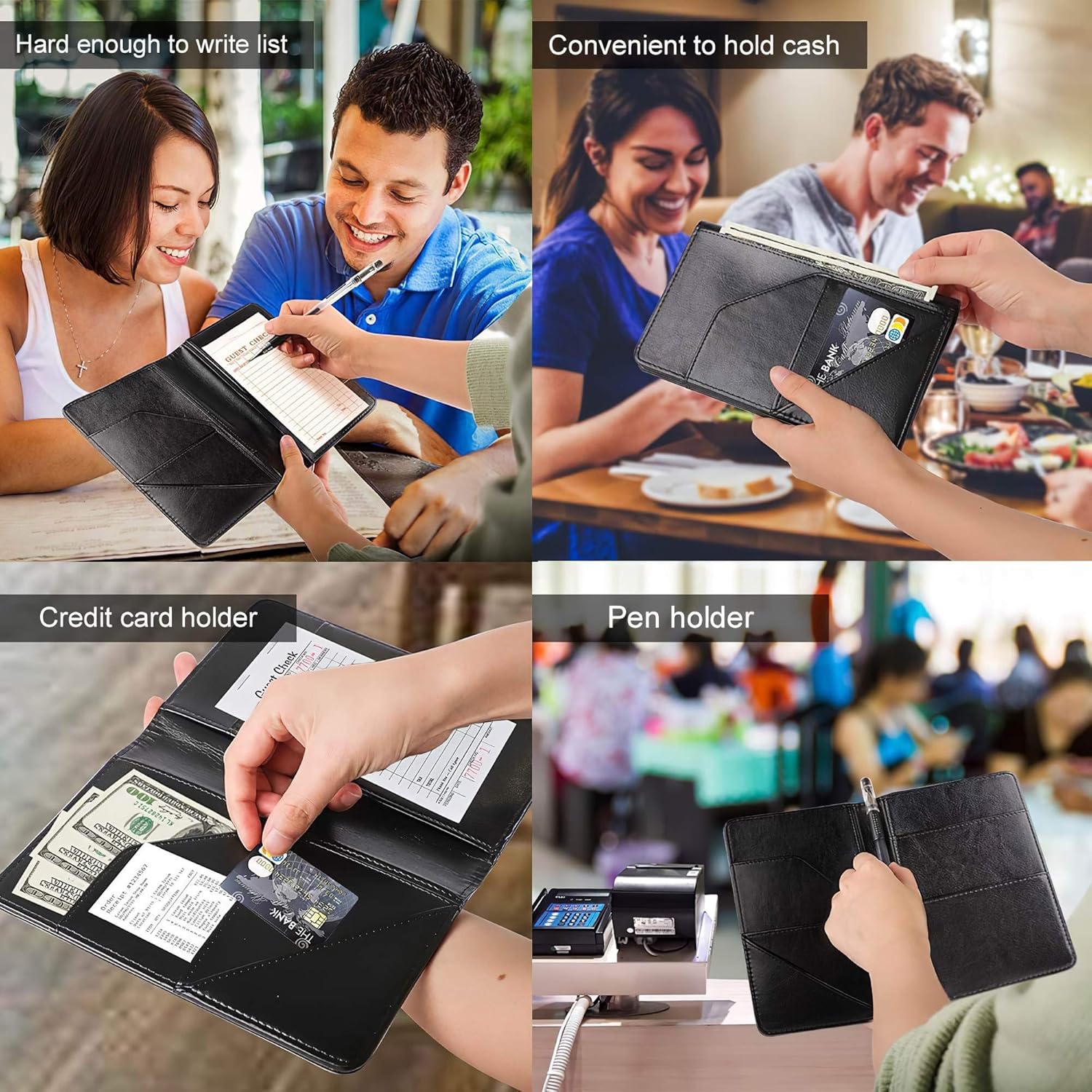 70% оƒƒ Dіѕсоunt Syntus 2 Pack Waiter Book Server Wallet for Waitress Server Pads Waitress Book Restaurant Waitstaff Organizer, Guest Check Book Holder Money Pocket Fit Server Apron with Big Volume (Black)