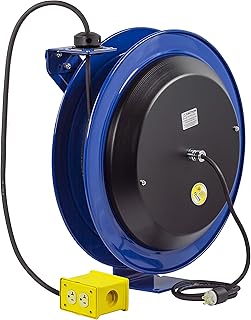 Coxreels EZ-Coil Safety Series Power Cord Reel with Quad Receptacle - 100 Ft., Model# EZ-PC24-0012-B