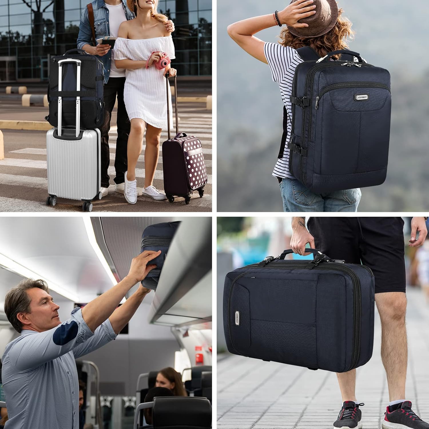 Carry on Backpack, Extra Large 50L Airline Approved TSA Travel Backpacks with 3 Packing Cubes
