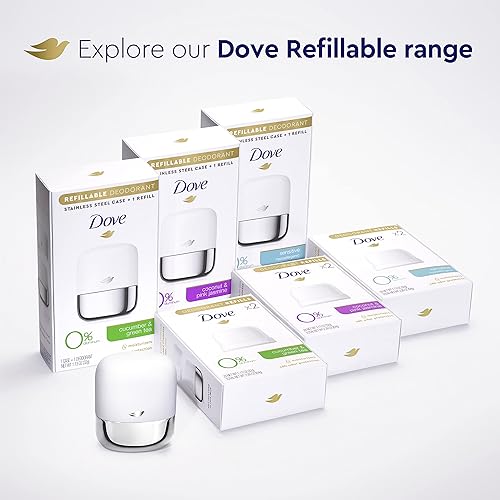 Miniatura 12 de Dove Kit de inicio de desodorante recargable 0% aluminio sensible al aluminio libre desodorante 1.13 oz