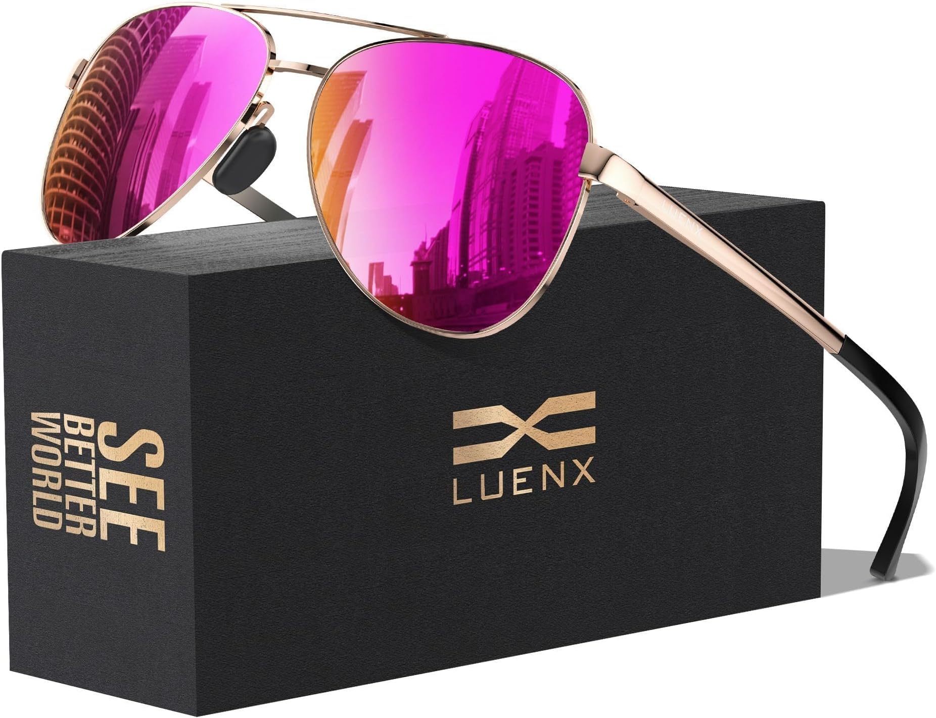 Aviator Sunglasses for Men Women Polarized - UV400 Protection, Stylish Shades, Driving, Outdoor Activities