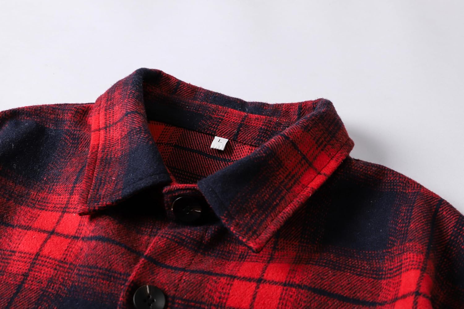 Cromoncent Men's Long Sleeve Thick Flannel Shirt Button Down Plaid Heavyweight Jacket - Image 5