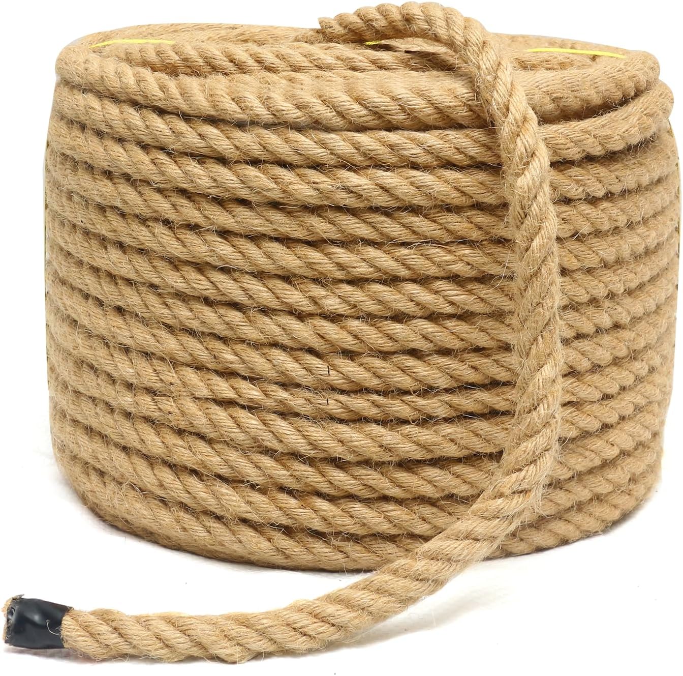 Jute Rope 1/2 Inch 200 Feet Hemp Rope for Deer, Heavy Duty, Twisted, Natural, Tug of War, for Crafts, Home Decorating Gardening Bundling 200Ft 1/2 Inch