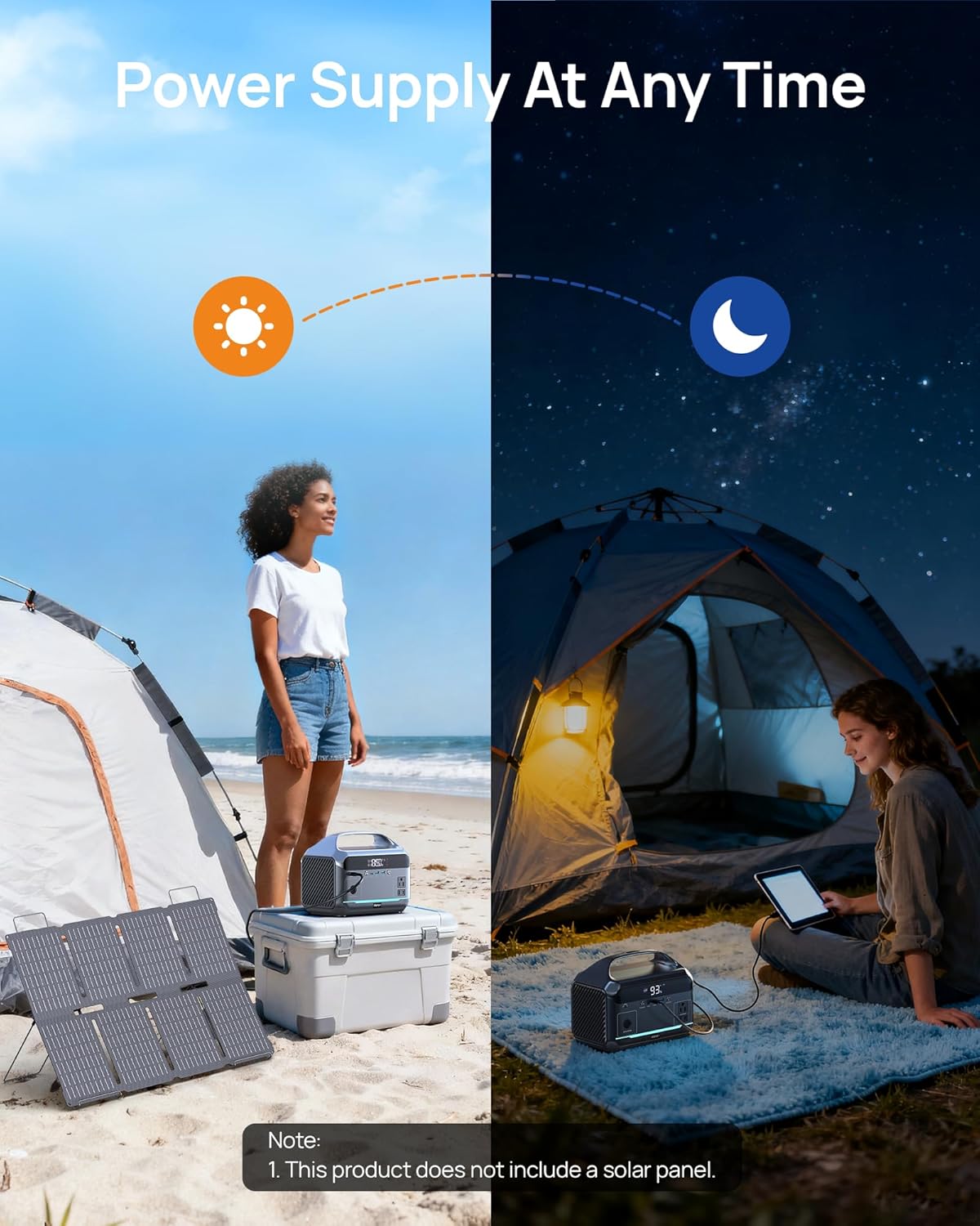 DARAN Power Station being charged by a solar panel outdoors