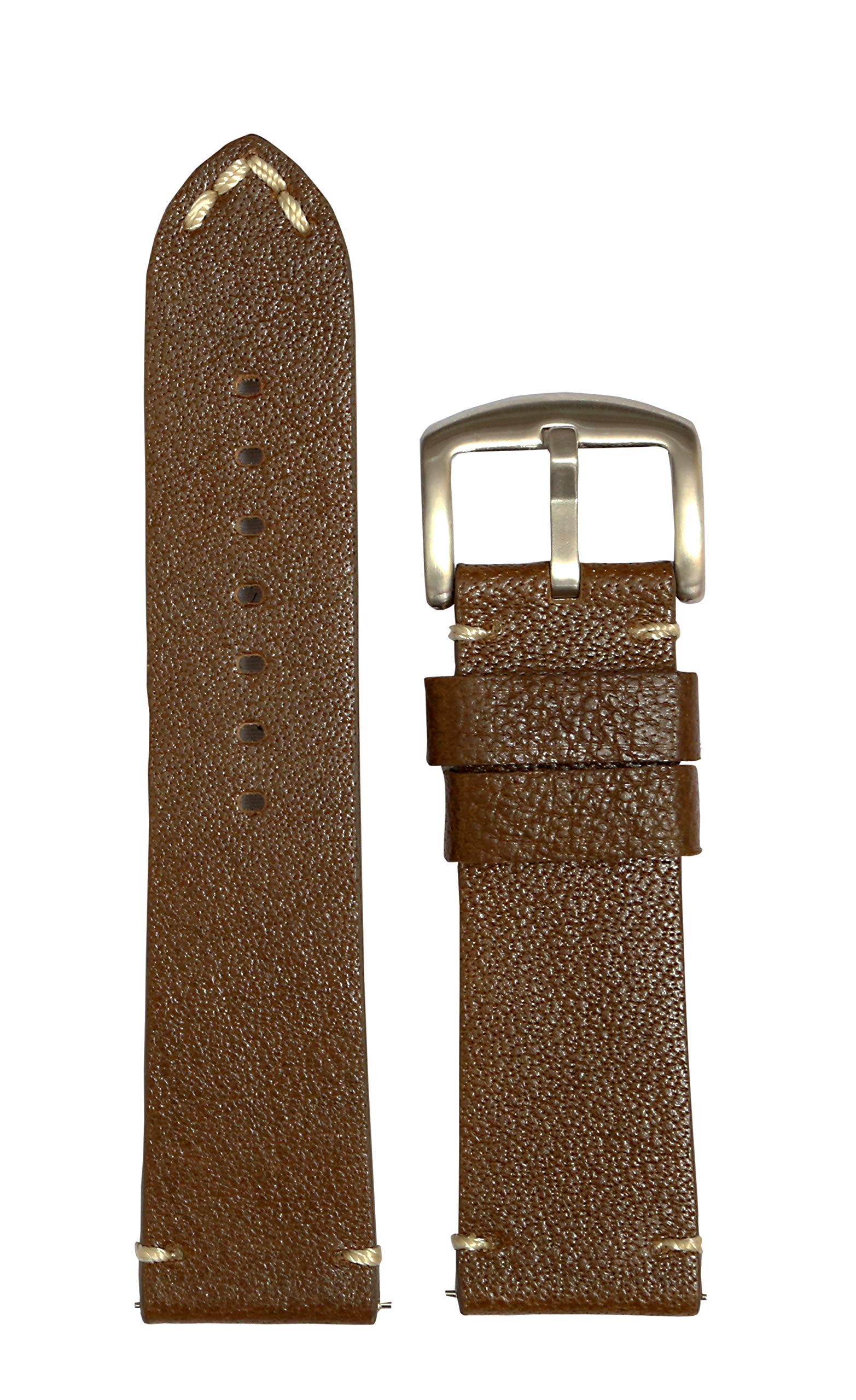 EXOR Retro Style Brown colour leather watch straps with Cutt Edge Finish of 24 MM Watch leather Strap/band for men and women (B08FZP9446) Amazon Price History, Amazon Price Tracker