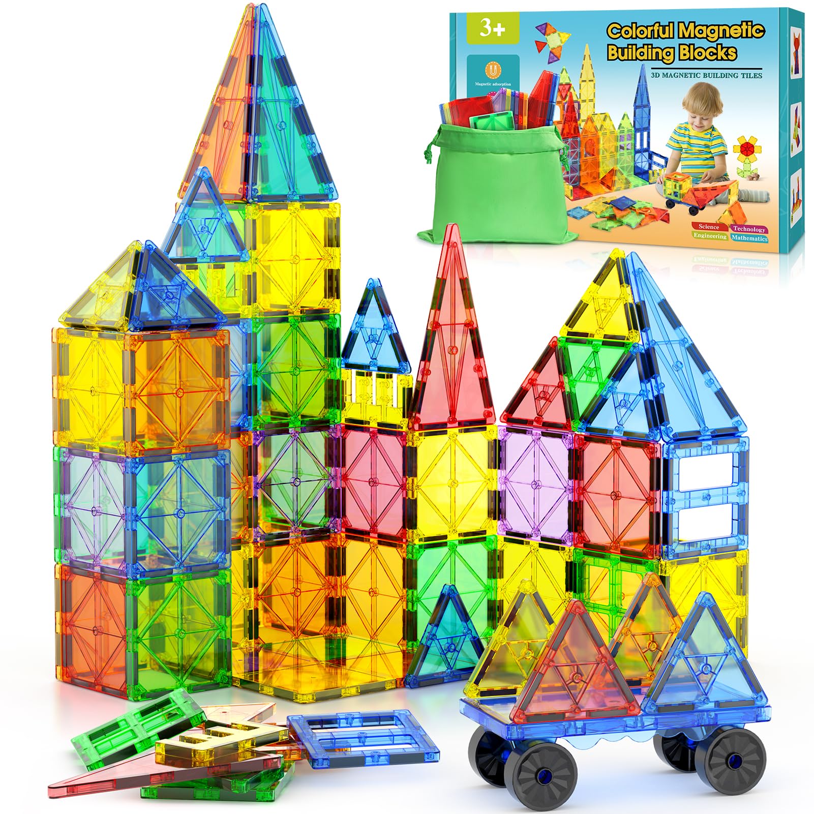 Wootoyz Costruzioni Magnetiche Per Bambini 3 4 5 6 Anni, Giochi Bambini 3-6 Anni Magneti Bambini Regalo Bambino Bambina 3-8 Anni Giocattoli Bambino Bambina 3-6 Anni Regali Compleanno Bambinis