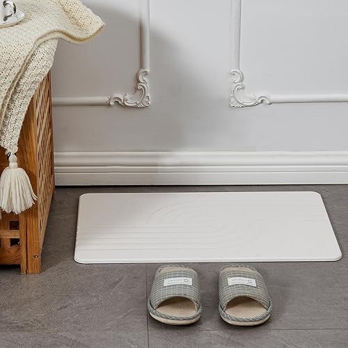 Miniatura 2 de Tapete de baño de piedra de tierra de diatomeas, tapete de baño de piedra de ducha de secado rápido para baño y cocina, antideslizante, de absorción