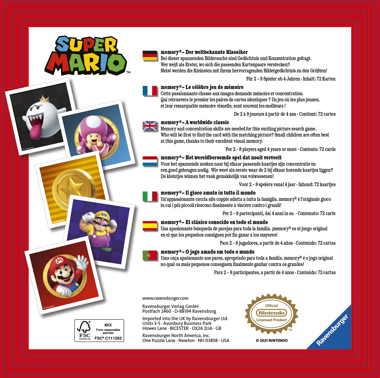 Ravensburger 20827 Super Mario Brothers Not Aplicable, kolorowy