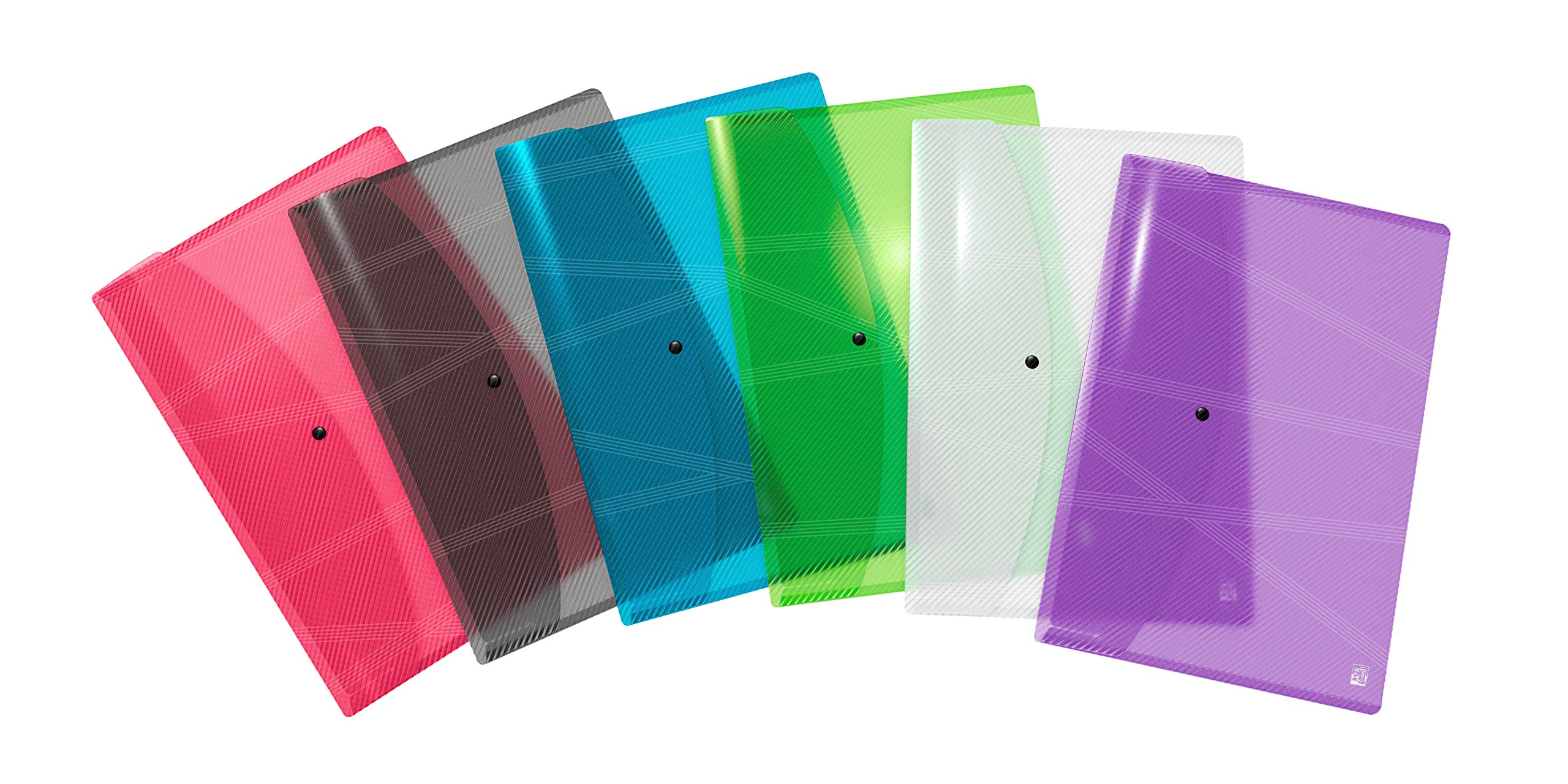 Oxford Hawai A3 Plastic Wallets Clear 6 Colours Pack of 10, assorted colours - Image 2