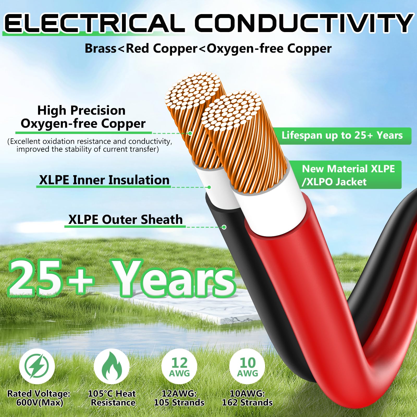 Vansdon Cavo di prolunga da 10 AWG Solar a XT60 da 6 m con connettore solare a XT60 Cavo adattatore per pannello solare a batteria RV Power Station Generatore solare