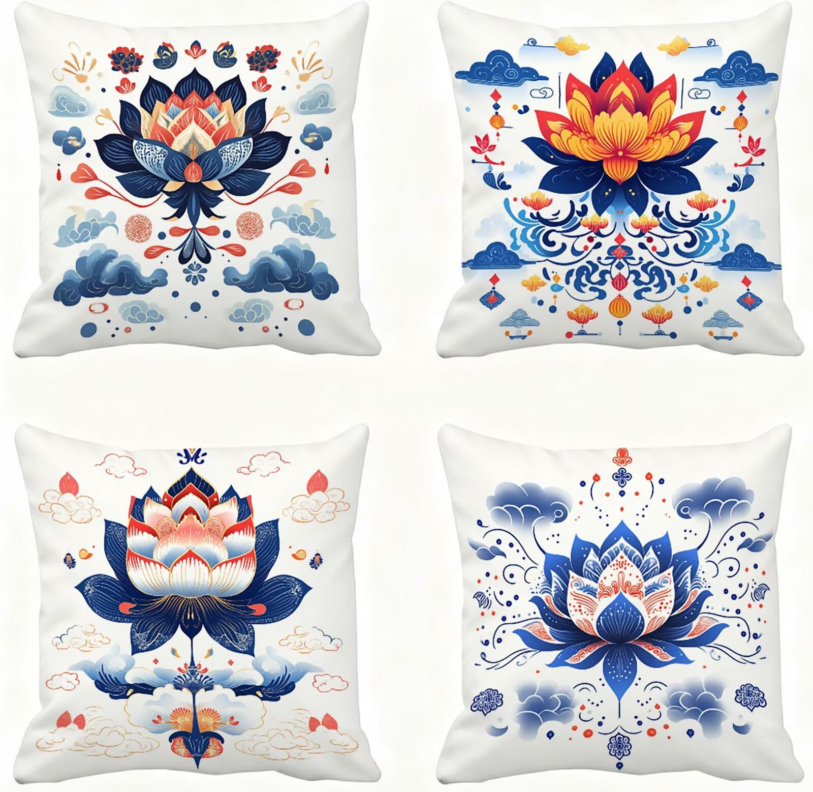 Lot de 4 housses de coussin 60x60 super doux qualité premium pour chambre et canapé moderne
