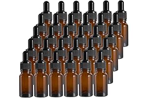 "Kingrol 10ml amber glass essential oil bottles with eye dropper" for essential...