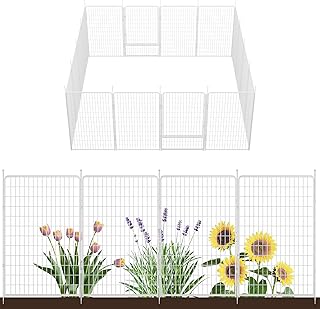 Decorative Garden Fence with Gate 50 in(H) x 40.9 ft(L) 16 Panels, Heavy...