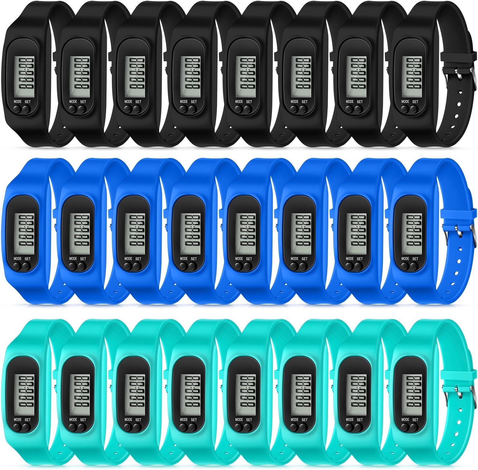 Geyoga Pedometer for Walking Steps and Miles Pedometer Watch Silicone Steps Tracker Running Bracelet Ankle Step Counter for Calorie Burning and Step Counting
