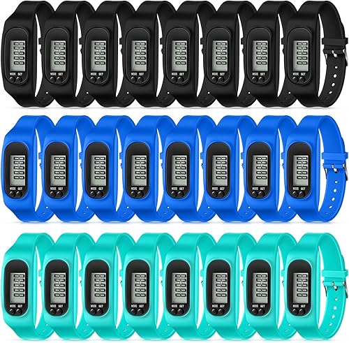 Miniatura 10 de Geyoga Pedometer for Walking Steps and Miles Pedometer Watch Silicone Steps Tracker Running Bracelet Ankle Step Counter for Calorie Burning and Step