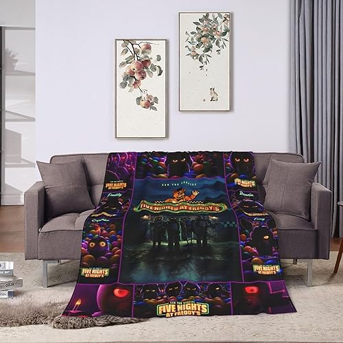 Miniatura 8 de Manta ultrasuave de cinco, nochesenFreddys con impresión 3D, cálida manta de franela de forro polar para sofá, cama, sala de estar, 50 x 40 pulgadas