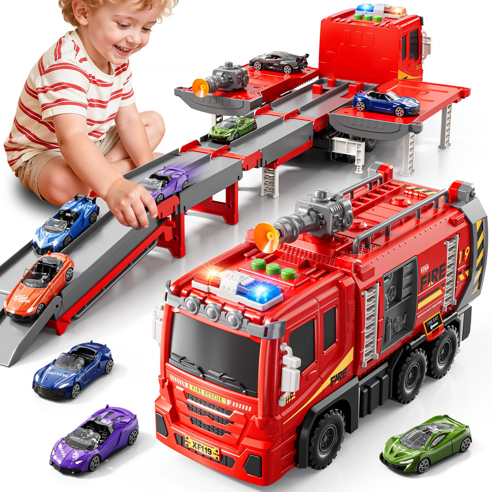 Camion dei pompieri giocattolo per bambini dai 3 ai 5 anni