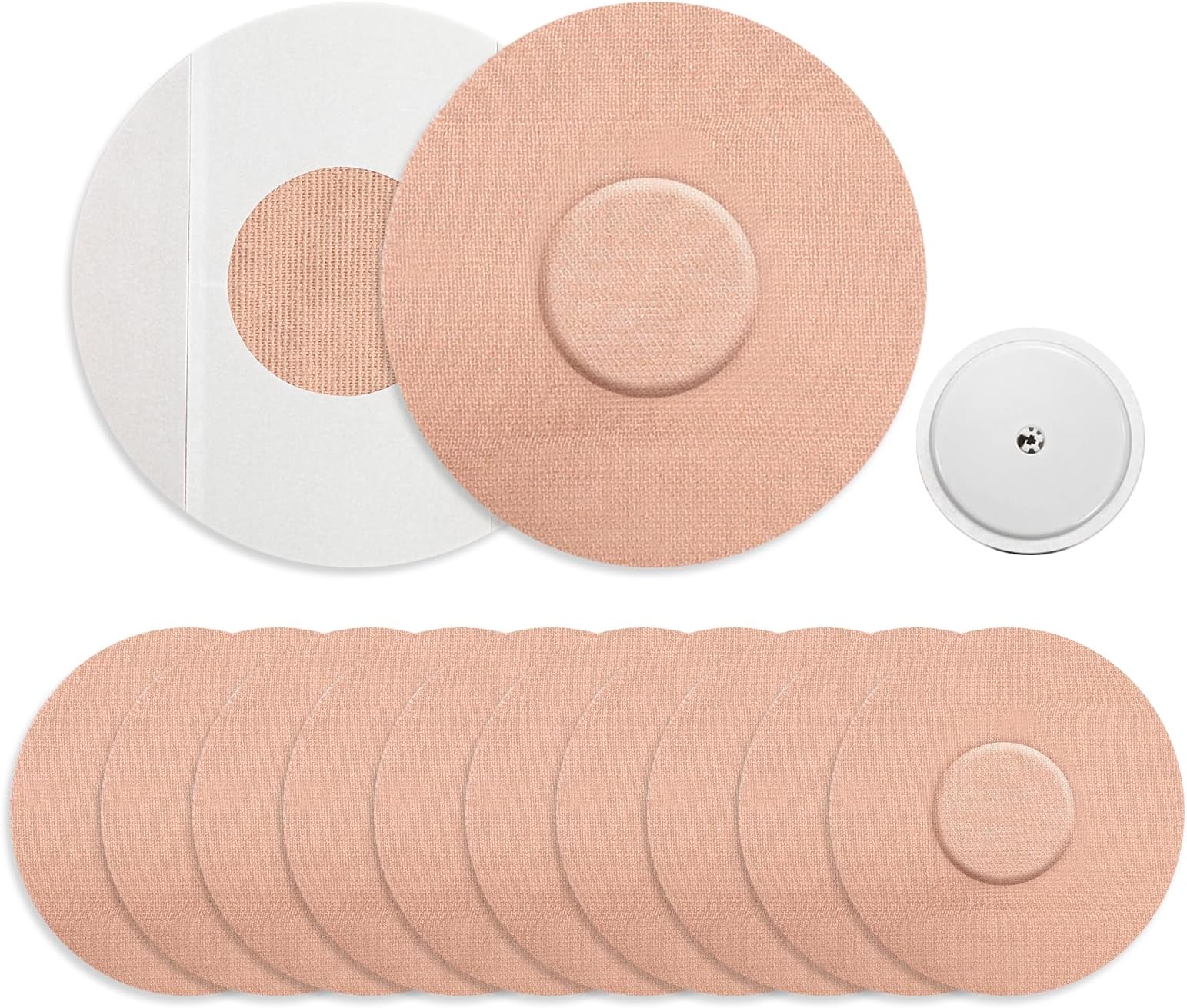 10 Pack Freestyle Libre Sensor Cover Waterproof Round Self Adhesive Durable for 10-14 Days Glue skin Friendly Tape Sweatproof Breathable for Blood Sugar Glucose Monitor