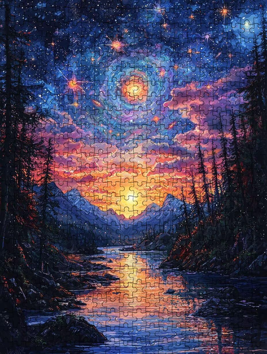 Puzzle 2000 Pezzi, Foresta Stellare 3D Puzzle per Adulti Impegnativo, Educa Puzzles Artistico, Divertente E Stimolante Puzzles Decorativo per La Famiglia, Regalo e Decorazione Pareti DX0YL6-952