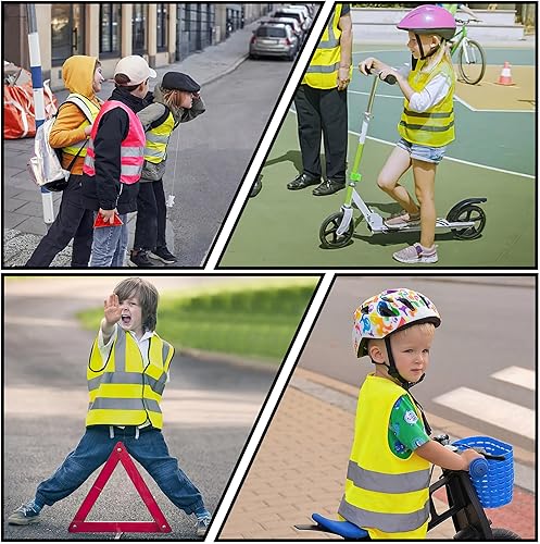 Miniatura 4 de AYKRM Chaleco de alta visibilidad para niños chaleco de seguridad reflectante de alta visibilidad