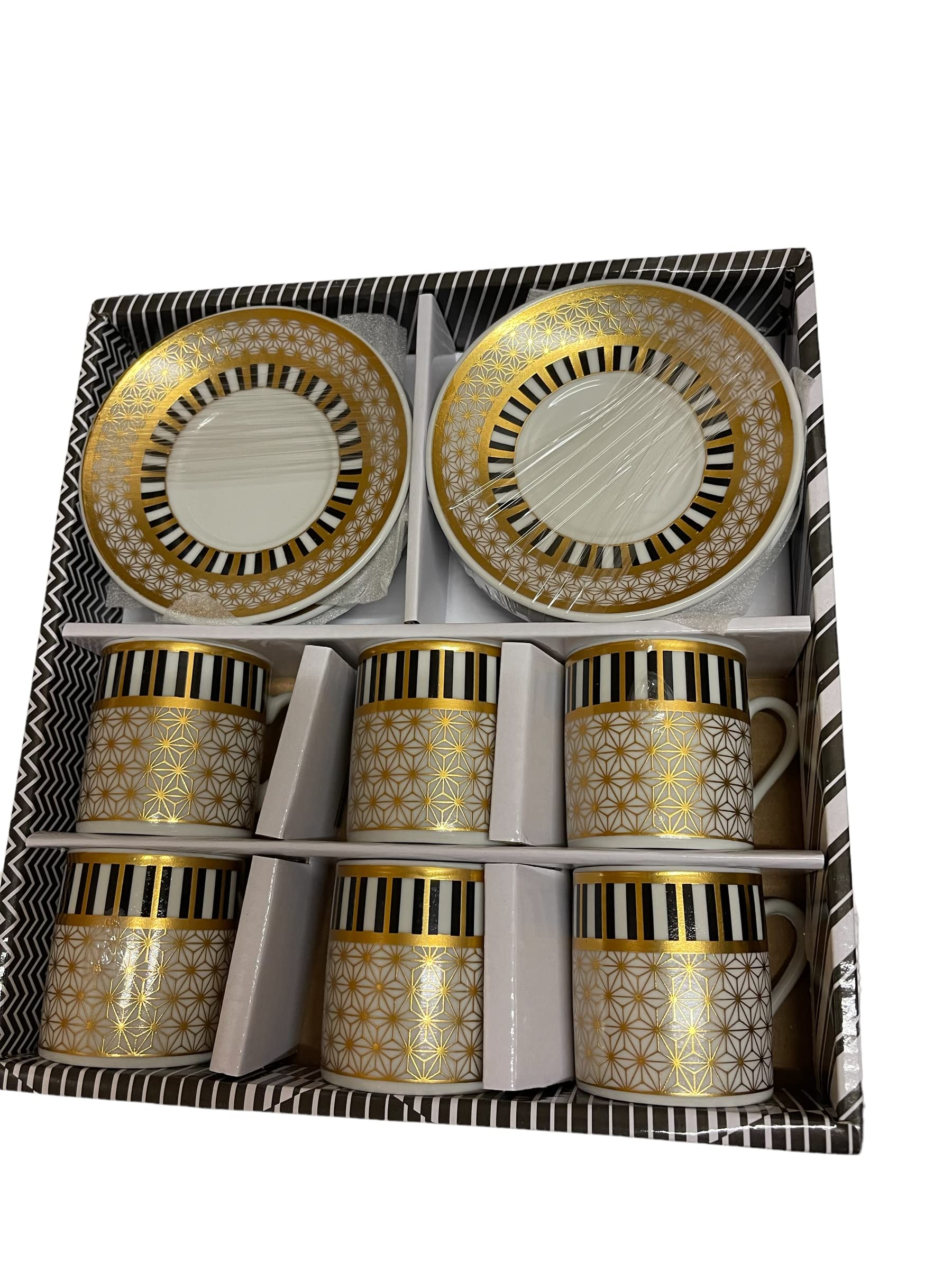 Service à thé porcelaine 6 tasses soucoupes pour service café table