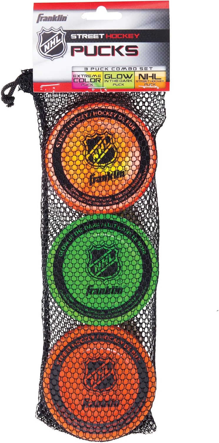 Franklin Sports Street Hockey Pucks Indoor and Street Hockey Practice