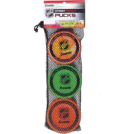 Franklin Sports Street Hockey Pucks - Indoor and Street Hockey Practice Puck - 3-Pucks Assorted Colors