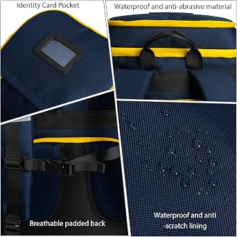 Hp hope Ski Backpack with Helmet Compartment 70L Large Capacity Ski Boot Bag for Skiing Waterproof Rucksack for Snowboarding for Ski Boots Skates Snowboard