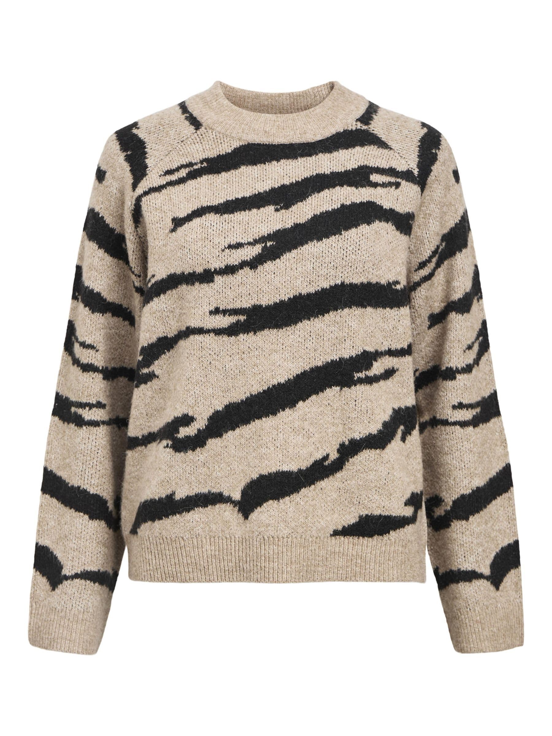 Object Women's Objdiana Ls Re O-Neck Knit Noos, Morel, S