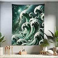 Vista 277 de Ambesonne Tapiz de naturaleza, silueta de oso salvaje en el bosque de la selva en la noche oscura, ilustración para colgar en la pared para Verde