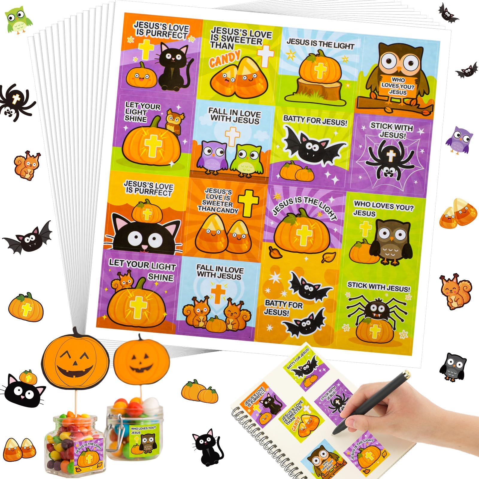 Amazon.com: MotiMind 480 Pcs Christian Halloween Stickers Cute ...