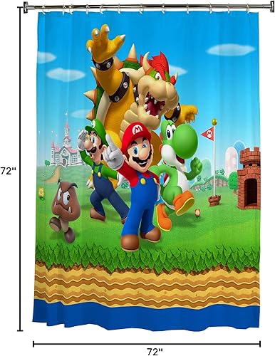 Miniatura 9 de Franco Cortina de ducha de tela decorativa para baño, 72 x 72 pulgadas, Baby Shark