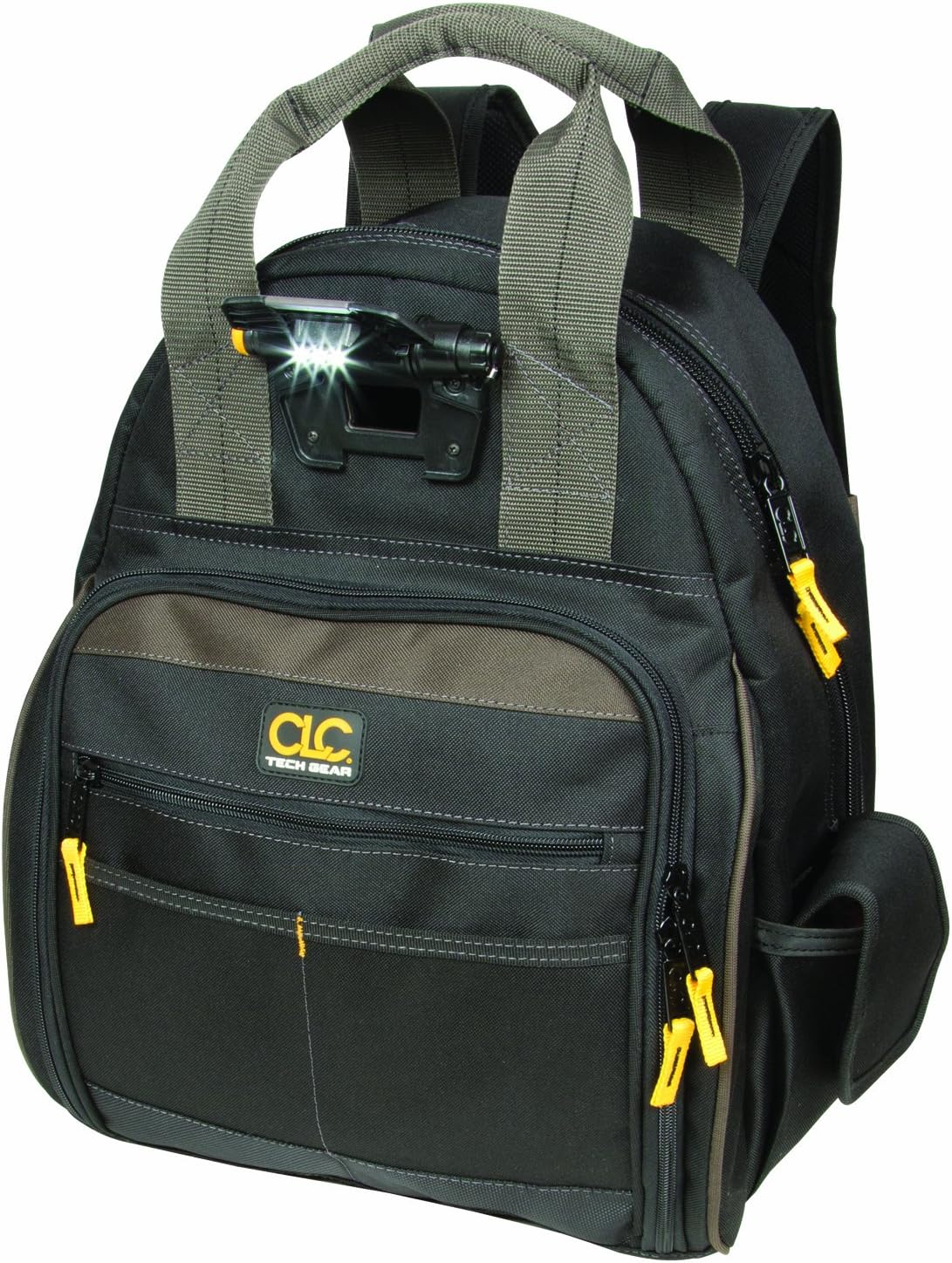 DEWALT DGL523 Lighted Tool Backpack Bag, 57Pockets, Black,yellow