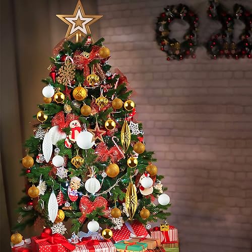 Miniatura 2 de Juego de 100 bolas de Navidad para árbol de Navidad delicadas bolas de decoración de Navidad juego de manualidades de plástico inastillable kit de